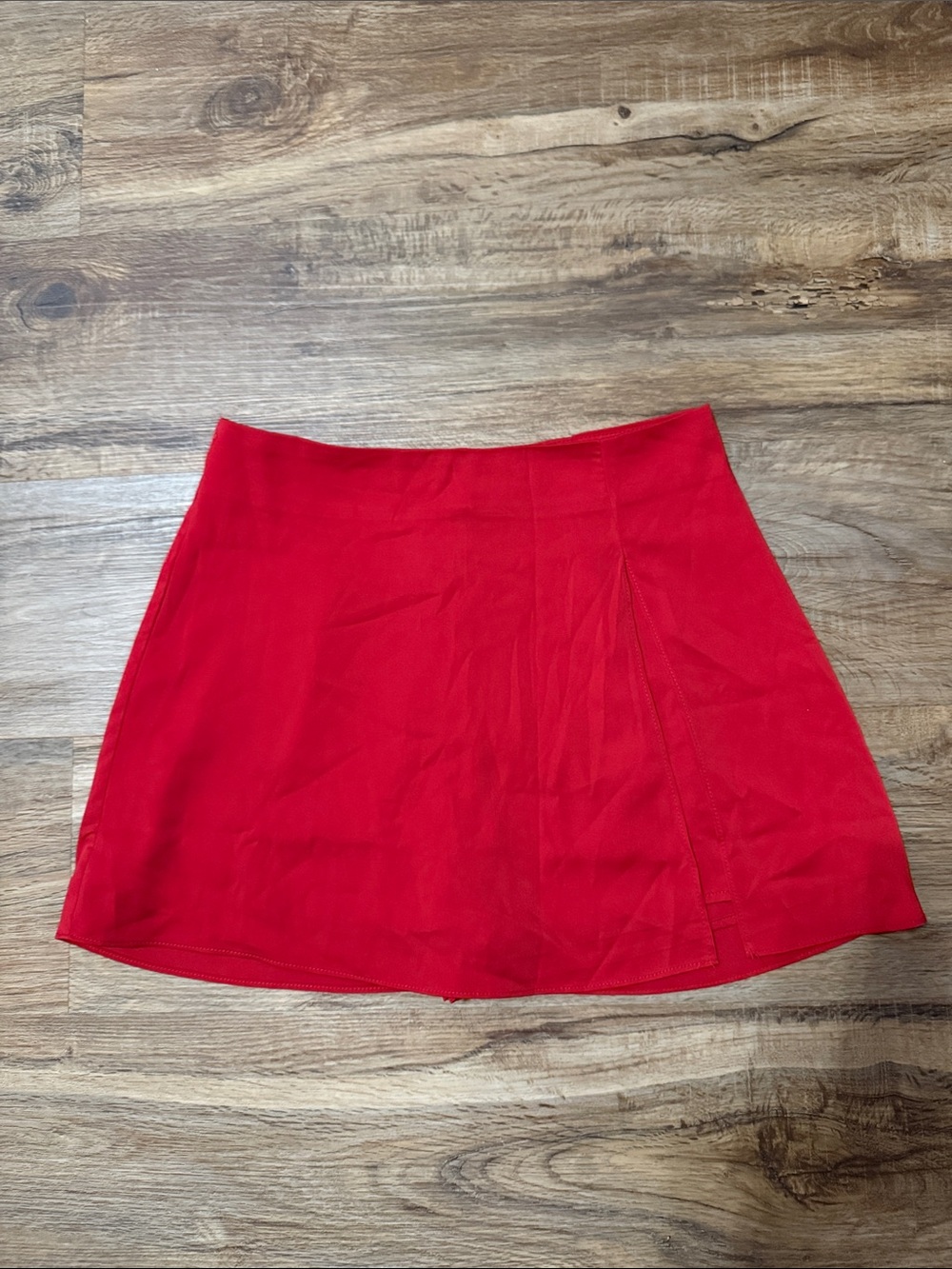 Red Satin Skirt
